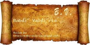 Babó Valéria névjegykártya