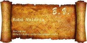 Babó Valéria névjegykártya